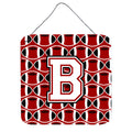 CarolineS Treasures Football Cardinal And White Letter B Wall Or Door Hanging Prints Cj1082Bds66, 6 Inch  Inch  H X 6 Inch  Inch  W