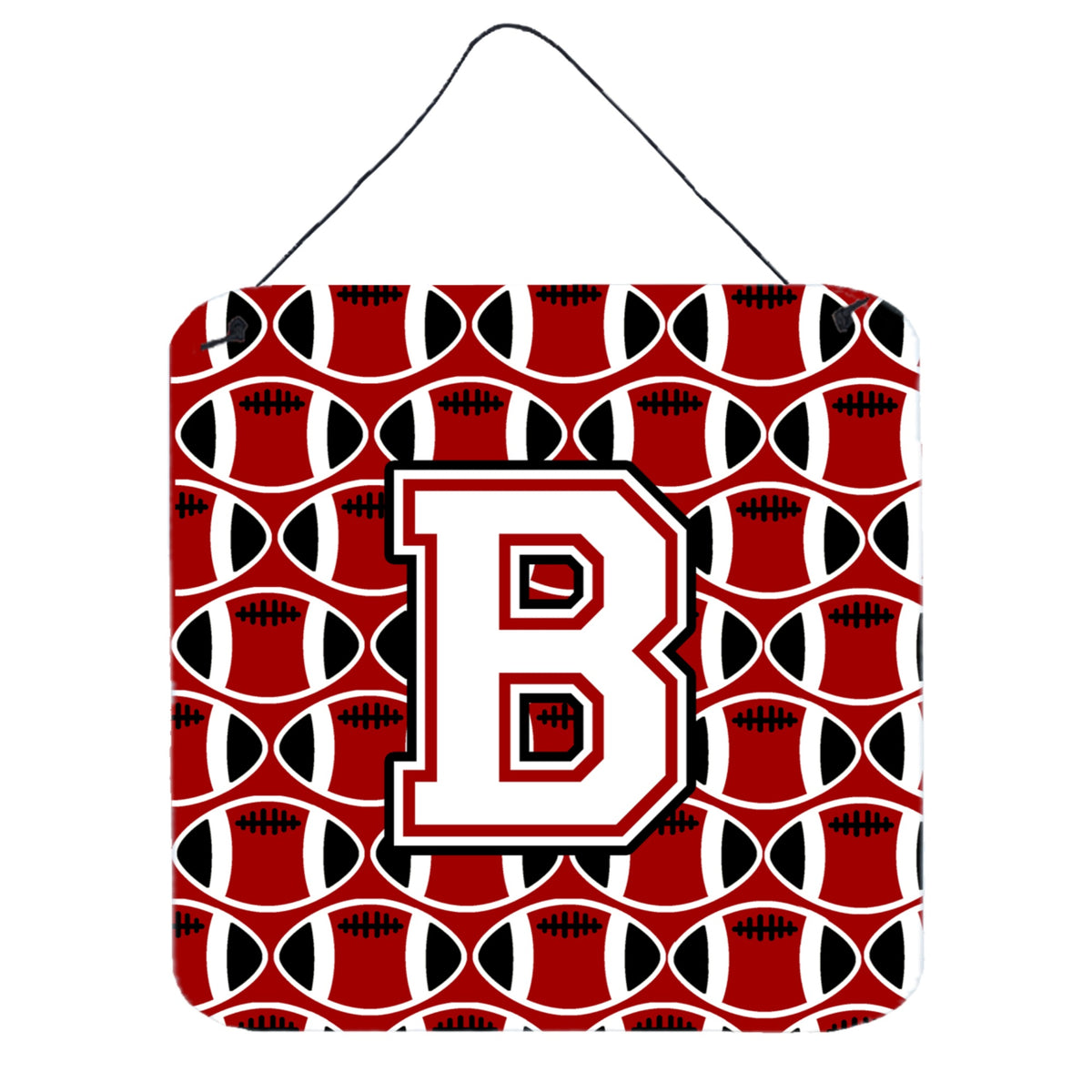 CarolineS Treasures Football Cardinal And White Letter B Wall Or Door Hanging Prints Cj1082Bds66, 6 Inch  Inch  H X 6 Inch  Inch  W