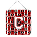 CarolineS Treasures Football Cardinal And White Letter C Wall Or Door Hanging Prints Cj1082Cds66, 6 Inch  Inch  H X 6 Inch  Inch  W