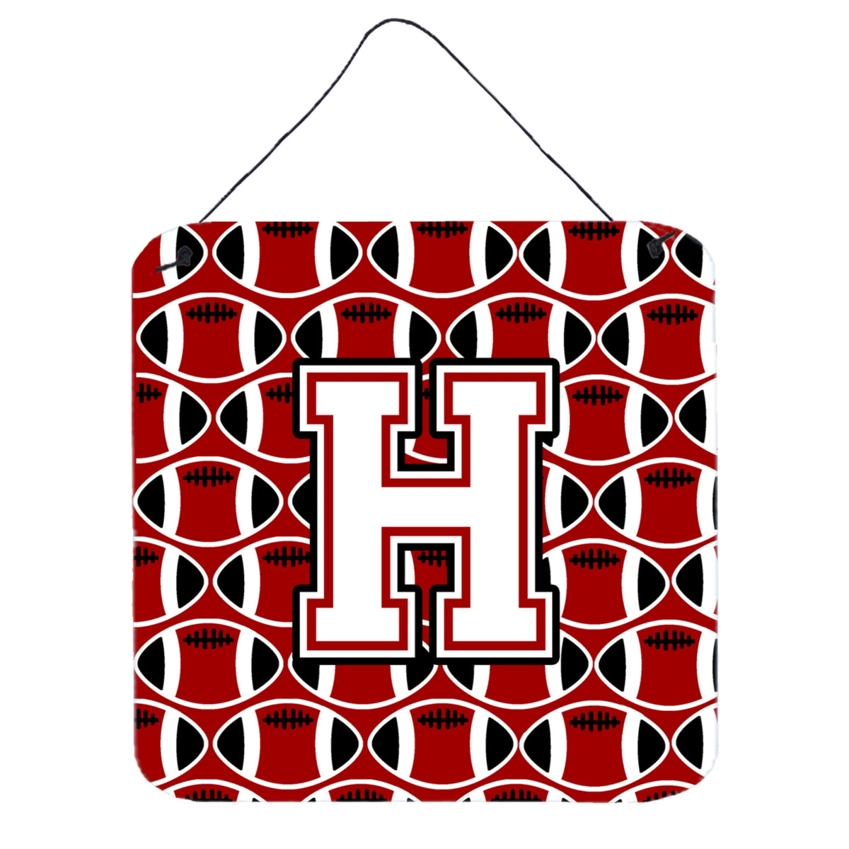 CarolineS Treasures Football Cardinal And White Letter H Wall Or Door Hanging Prints Cj1082Hds66, 6 Inch  Inch  H X 6 Inch  Inch  W