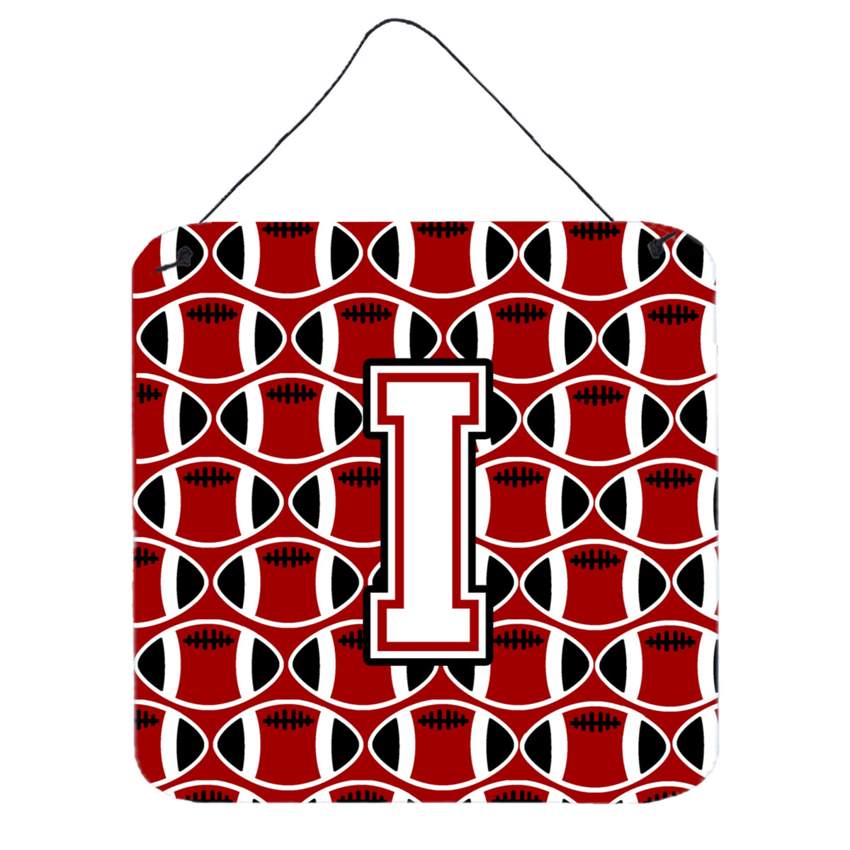 CarolineS Treasures Football Cardinal And White Letter Wall Or Door Hanging Prints Cj1082Ids66, 6 Inch  Inch  H X 6 Inch  Inch  W
