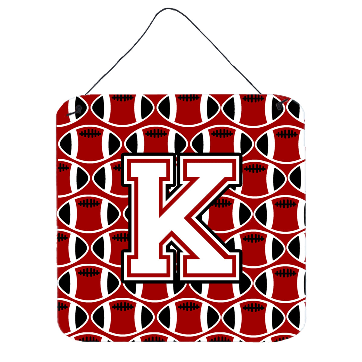 CarolineS Treasures Football Cardinal And White Letter K Wall Or Door Hanging Prints Cj1082Kds66, 6 Inch  Inch  H X 6 Inch  Inch  W