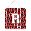 CarolineS Treasures Football Cardinal And White Letter R Wall Or Door Hanging Prints Cj1082Rds66, 6 Inch  Inch  H X 6 Inch  Inch  W