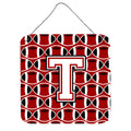 CarolineS Treasures Football Cardinal And White Letter T Wall Or Door Hanging Prints Cj1082Tds66, 6 Inch  Inch  H X 6 Inch  Inch  W