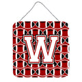 CarolineS Treasures Football Cardinal And White Letter W Wall Or Door Hanging Prints Cj1082Wds66, 6 Inch  Inch  H X 6 Inch  Inch  W