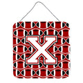 CarolineS Treasures Football Cardinal And White Letter X Wall Or Door Hanging Prints Cj1082Xds66, 6 Inch  Inch  H X 6 Inch  Inch  W