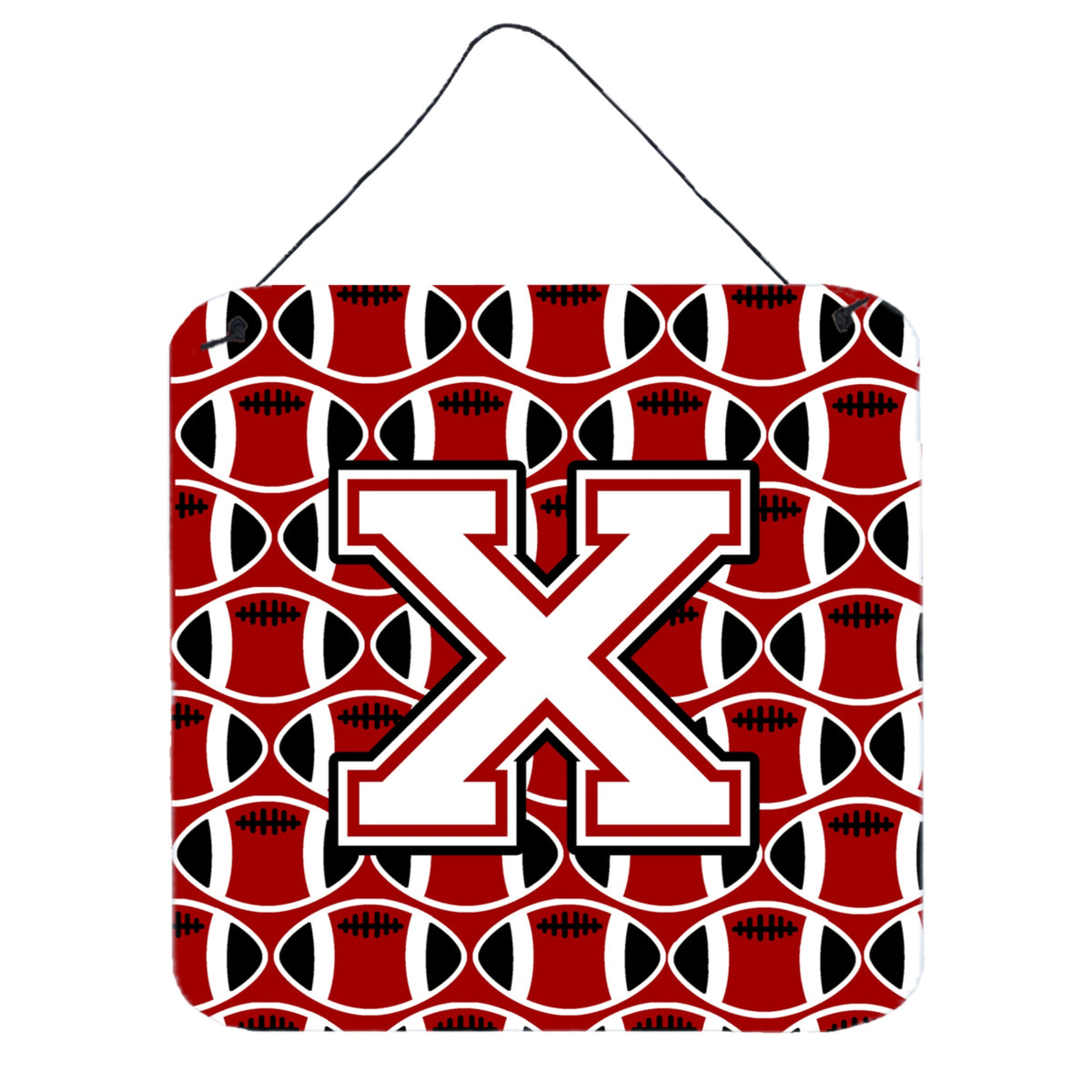 CarolineS Treasures Football Cardinal And White Letter X Wall Or Door Hanging Prints Cj1082Xds66, 6 Inch  Inch  H X 6 Inch  Inch  W