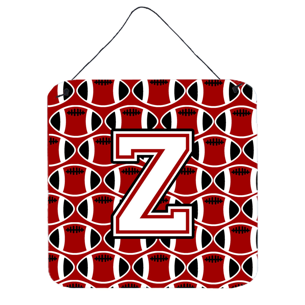 CarolineS Treasures Football Cardinal And White Letter Z Wall Or Door Hanging Prints Cj1082Zds66, 6 Inch  Inch  H X 6 Inch  Inch  W