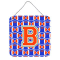 CarolineS Treasures Football Green, Blue And Orange Letter B Wall Or Door Hanging Prints Cj1083Bds66, 6 Inch  Inch  H X 6 Inch  Inch  W