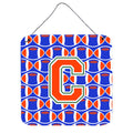 CarolineS Treasures Football Green, Blue And Orange Letter C Wall Or Door Hanging Prints Cj1083Cds66, 6 Inch  Inch  H X 6 Inch  Inch  W