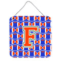 CarolineS Treasures Football Green, Blue And Orange Letter F Wall Or Door Hanging Prints Cj1083Fds66, 6 Inch  Inch  H X 6 Inch  Inch  W