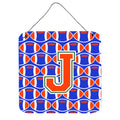 CarolineS Treasures Football Green, Blue And Orange Letter J Wall Or Door Hanging Prints Cj1083Jds66, 6 Inch  Inch  H X 6 Inch  Inch  W
