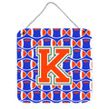 CarolineS Treasures Football Green, Blue And Orange Letter K Wall Or Door Hanging Prints Cj1083Kds66, 6 Inch  Inch  H X 6 Inch  Inch  W