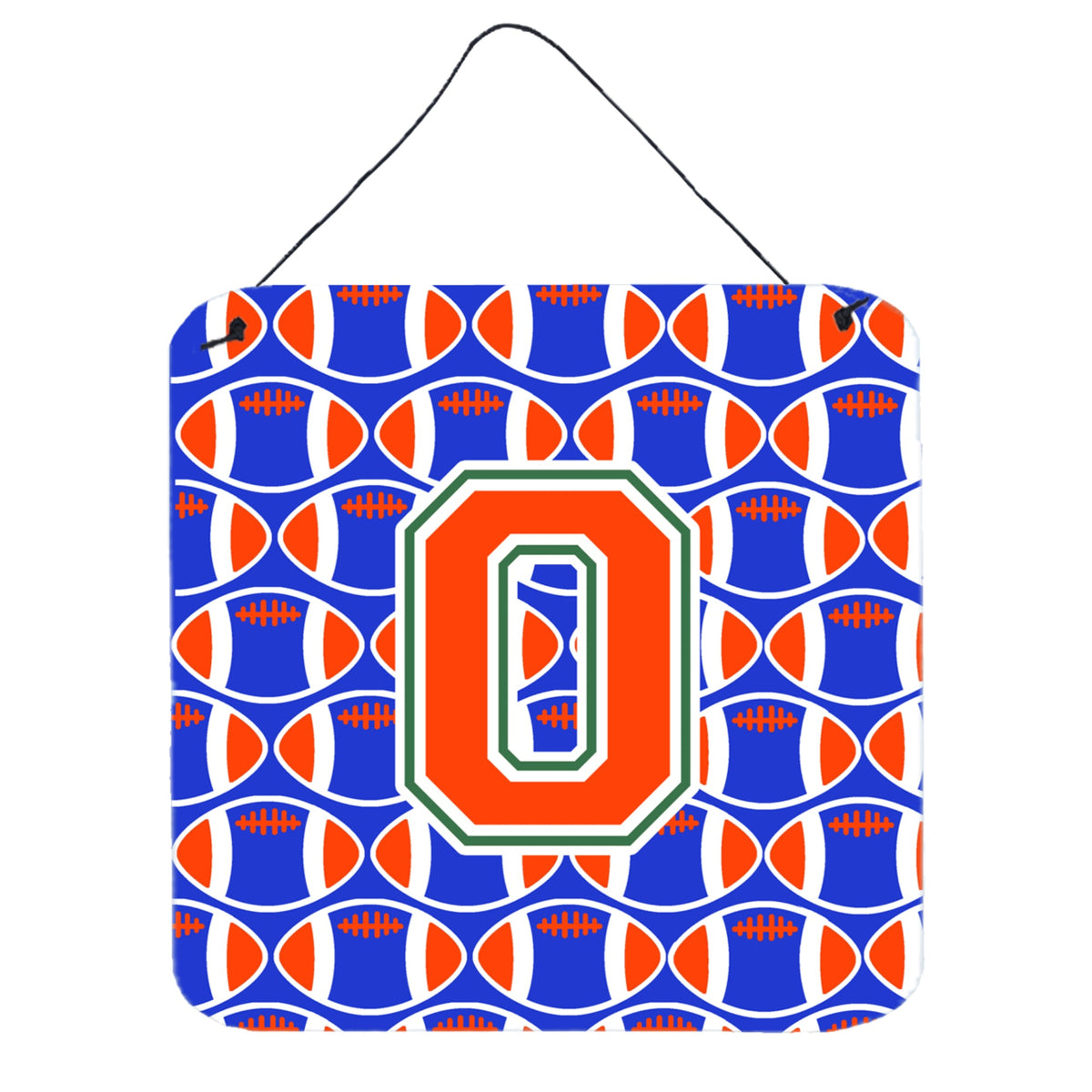 CarolineS Treasures Football Green, Blue And Orange Letter O Wall Or Door Hanging Prints Cj1083Ods66, 6 Inch  Inch  H X 6 Inch  Inch  W