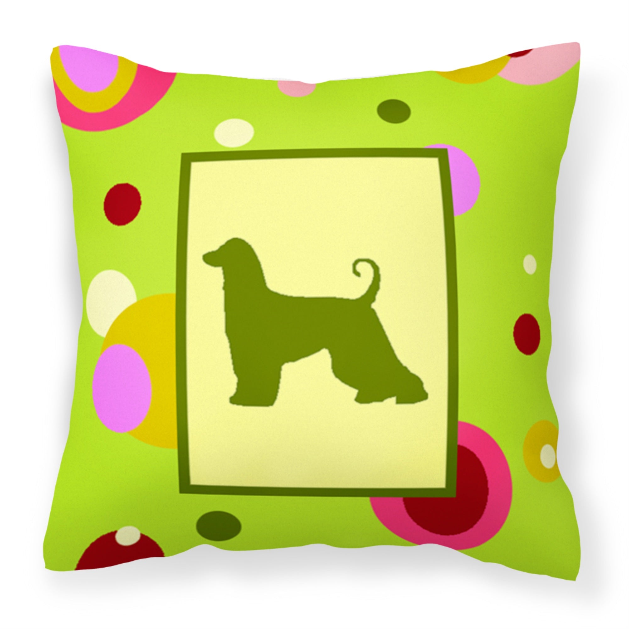 'Caroline'S Treasures Ck1002Pw1414 Afghan Hound Decorative Canvas Fabric Pillow, Large, Multicolor'