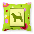 'Caroline'S Treasures Ck1014Pw1414 Bloodhound Decorative Canvas Fabric Pillow, Large, Multicolor'
