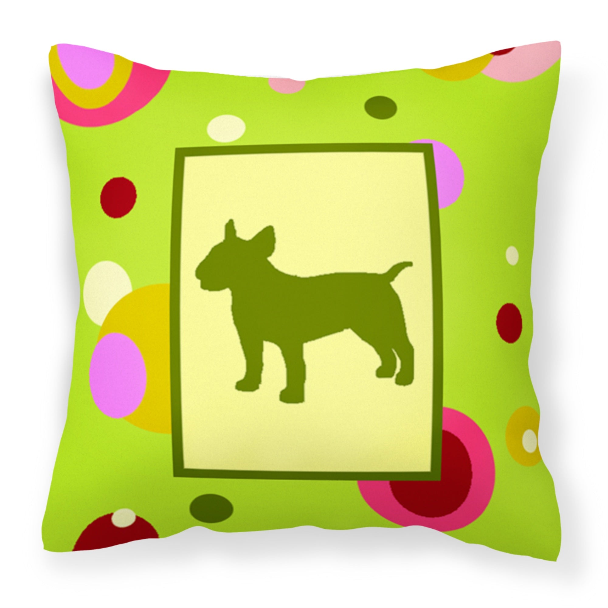 'Caroline'S Treasures Ck1018Pw1414 Bull Terrier Decorative Canvas Fabric Pillow, Large, Multicolor'