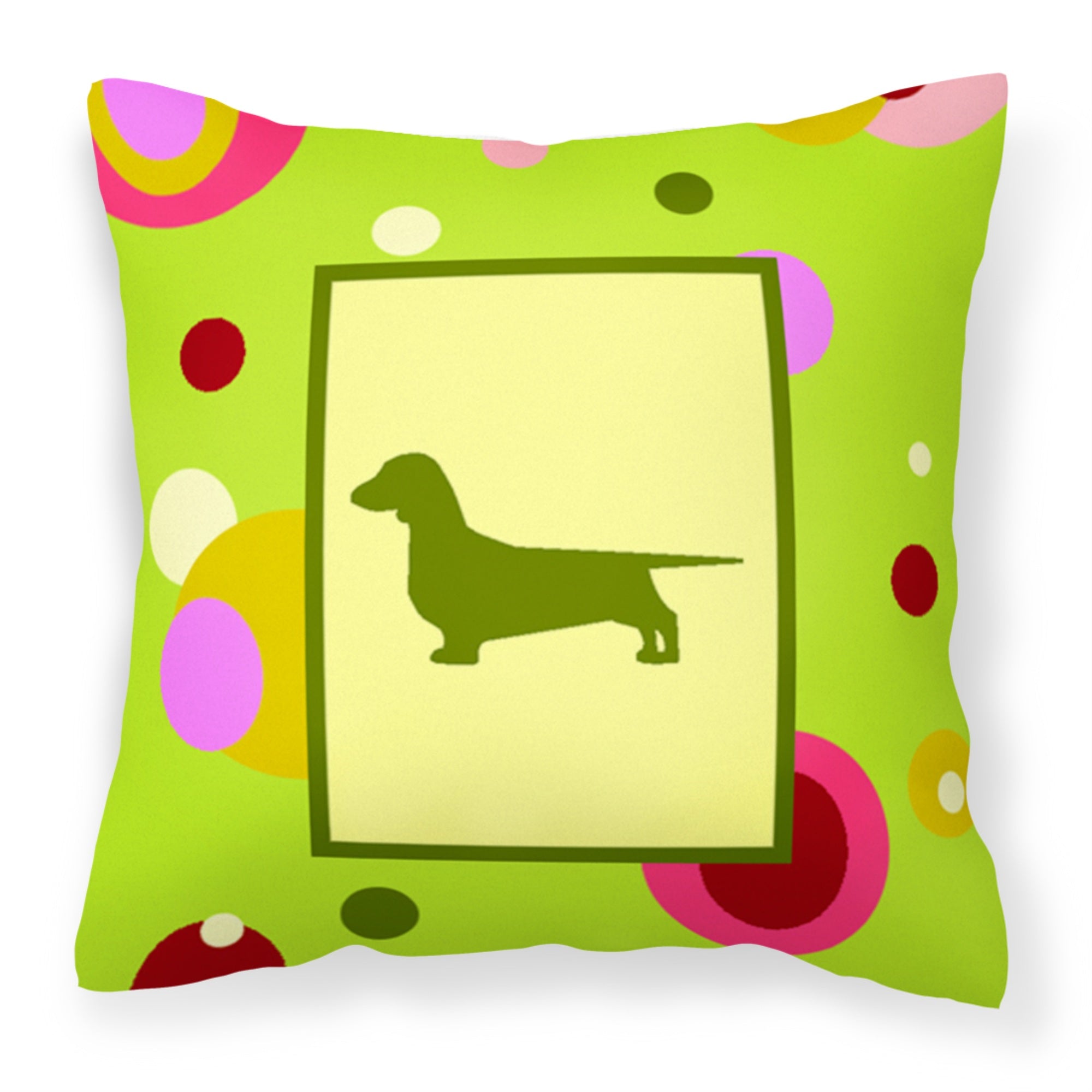 'Caroline'S Treasures Ck1024Pw1414 Dachshund Decorative Canvas Fabric Pillow, Large, Multicolor'