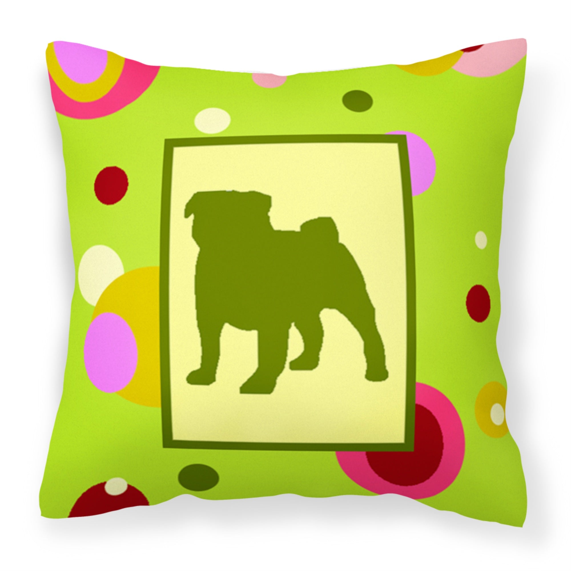 'Caroline'S Treasures Ck1053Pw1414 Pug Decorative Canvas Fabric Pillow, Large, Multicolor'