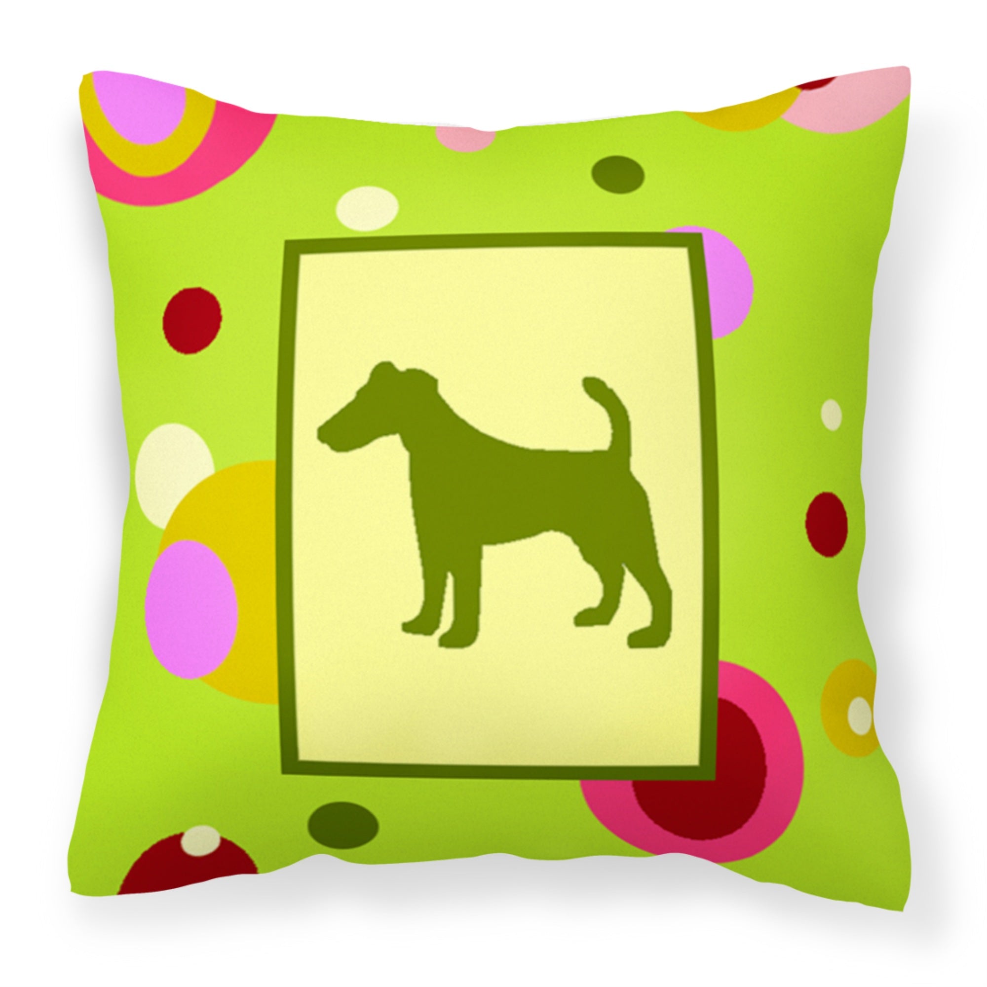 'Caroline'S Treasures Ck1058Pw1414 Fox Terrier Decorative Canvas Fabric Pillow, Large, Multicolor'
