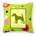 'Caroline'S Treasures Ck1058Pw1414 Fox Terrier Decorative Canvas Fabric Pillow, Large, Multicolor'