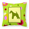 'Caroline'S Treasures Ck1067Pw1414 Fox Terrier Decorative Canvas Fabric Pillow, Large, Multicolor'