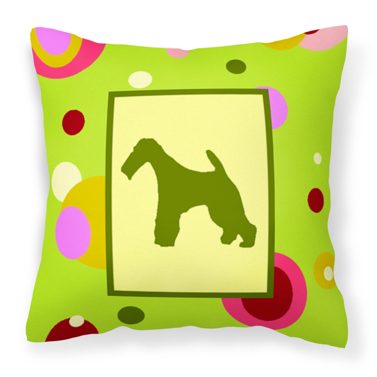 'Caroline'S Treasures Ck1067Pw1414 Fox Terrier Decorative Canvas Fabric Pillow, Large, Multicolor'