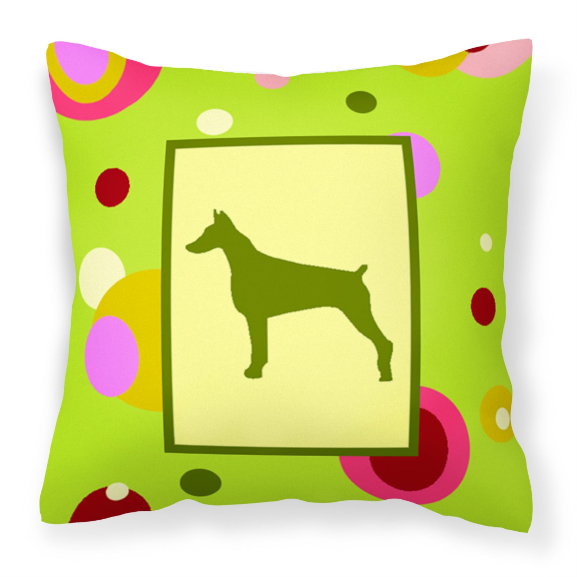'Caroline'S Treasures Ck1077Pw1414 Doberman Decorative Canvas Fabric Pillow, Large, Multicolor'