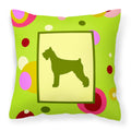 'Caroline'S Treasures Ck1079Pw1414 Schnauzer Decorative Canvas Fabric Pillow, Large, Multicolor'