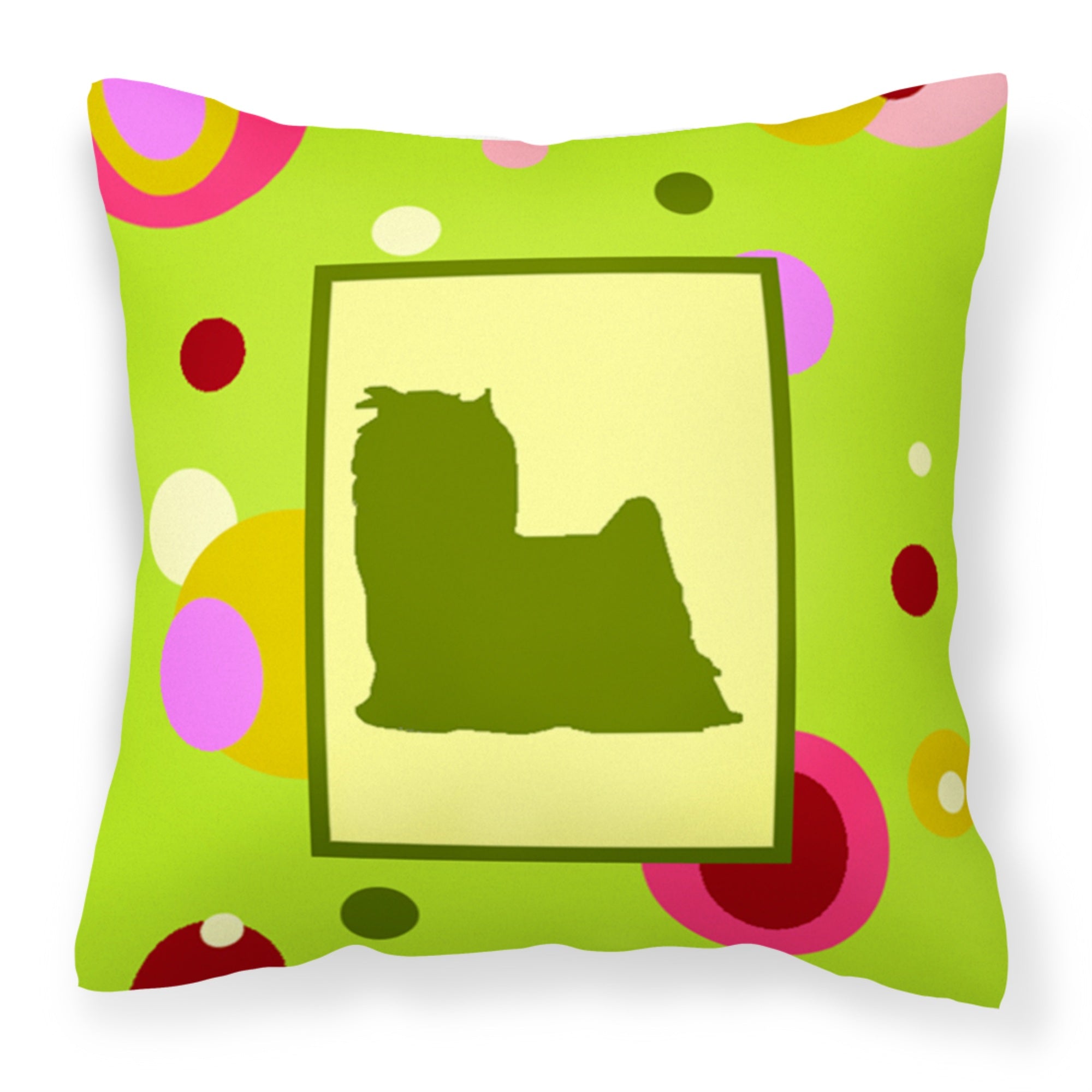 'Caroline'S Treasures Ck1084Pw1414 Yorkie Decorative Canvas Fabric Pillow, Large, Multicolor'