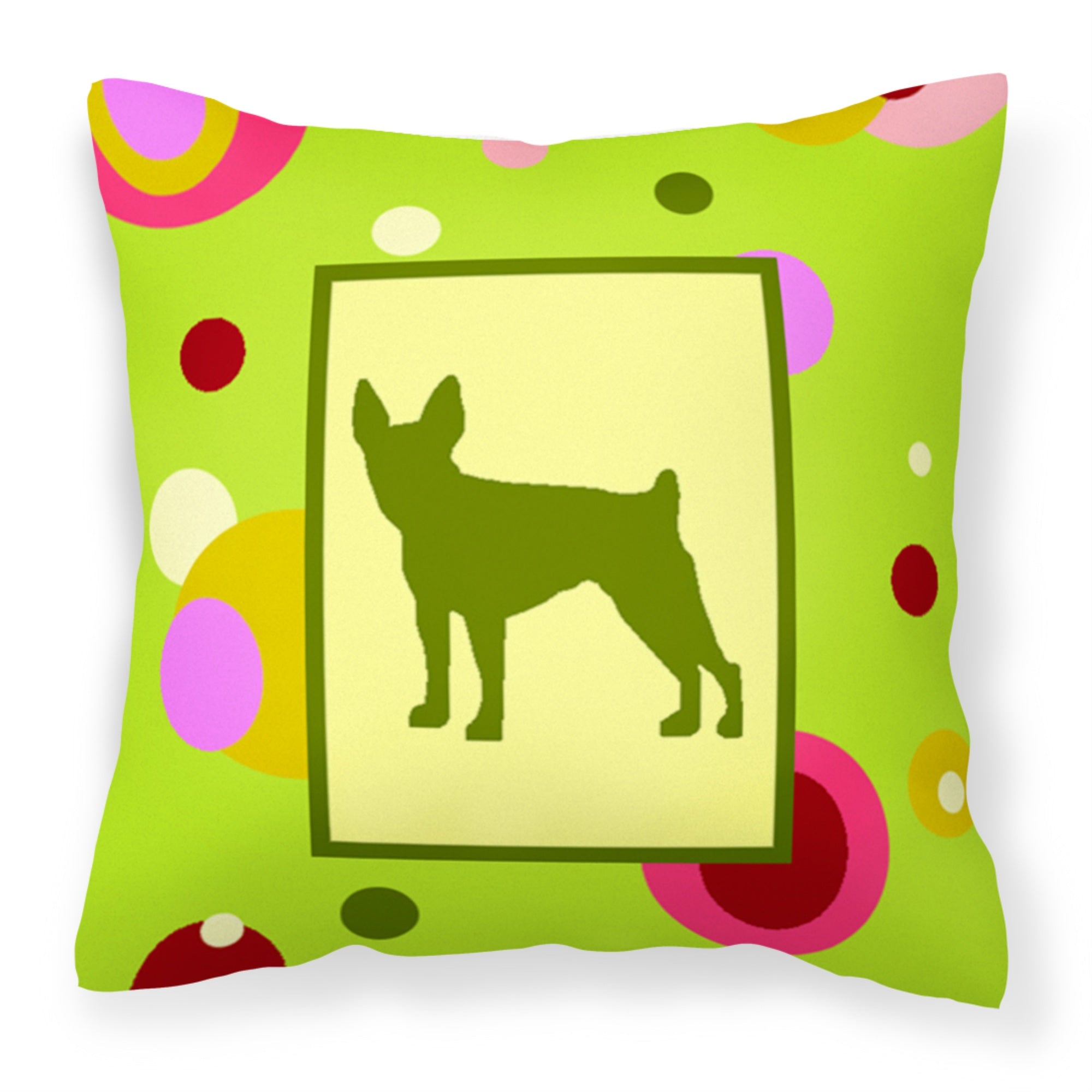 'Caroline'S Treasures Ck1085Pw1414 Fox Terrier Decorative Canvas Fabric Pillow, Large, Multicolor'