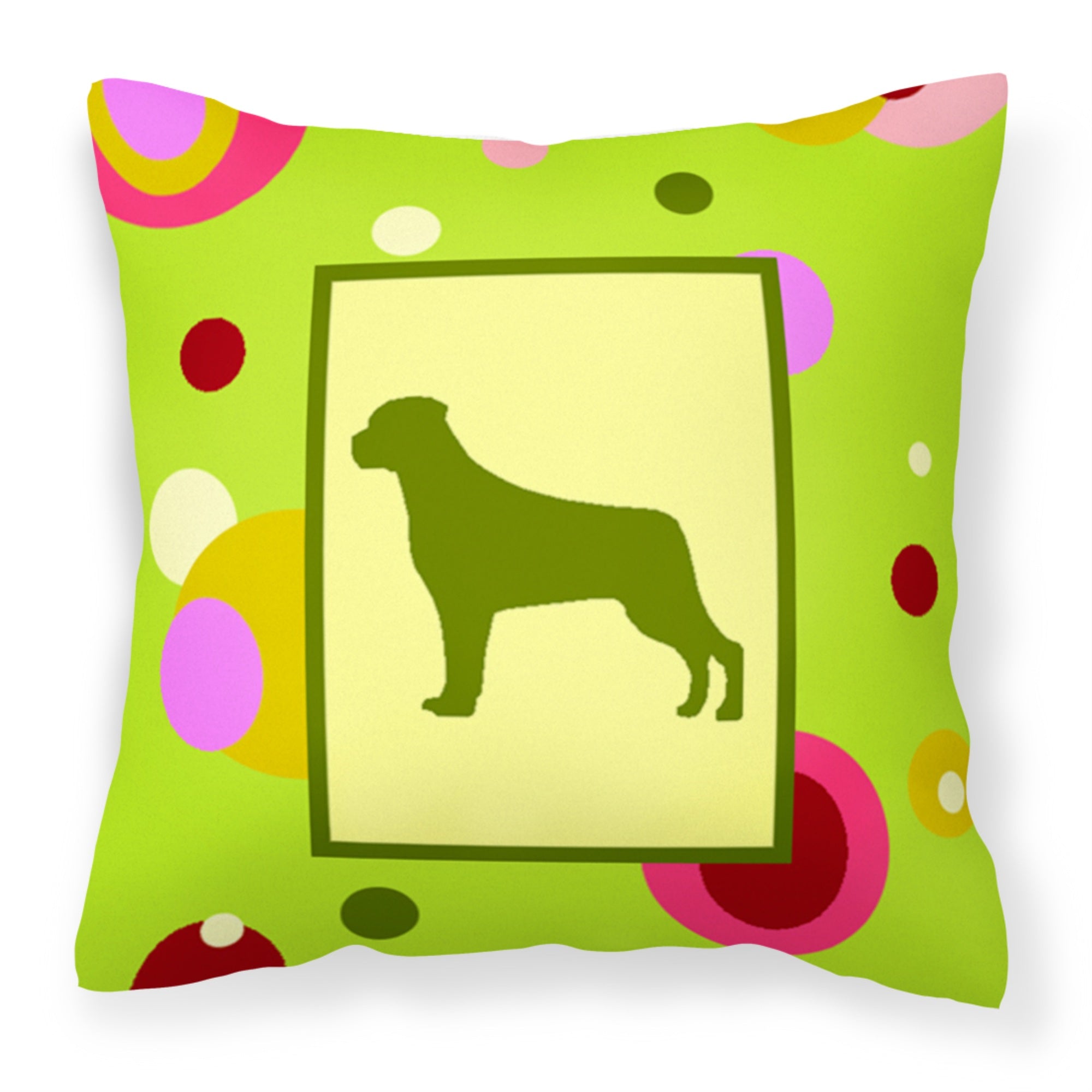 'Caroline'S Treasures Ck1091Pw1414 Rottweiler Decorative Canvas Fabric Pillow, Large, Multicolor'