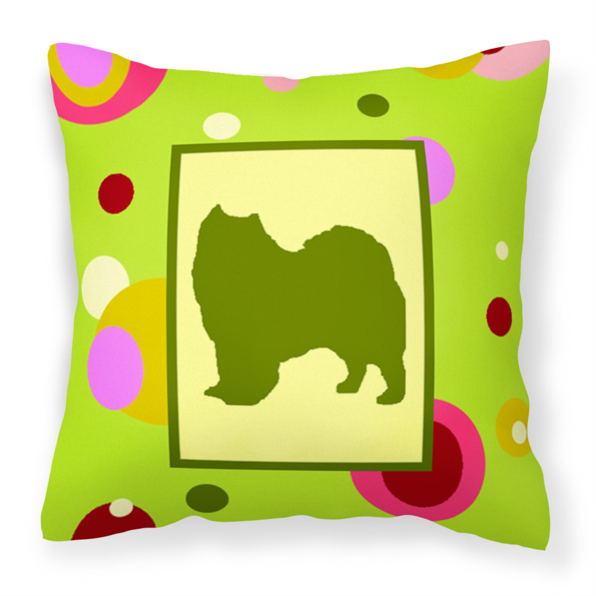 'Caroline'S Treasures Ck1093Pw1414 Samoyed Decorative Canvas Fabric Pillow, Large, Multicolor'