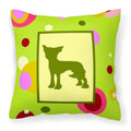 'Caroline'S Treasures Ck1099Pw1414 Chinese Crested Decorative Canvas Fabric Pillow, Large, Multicolor'