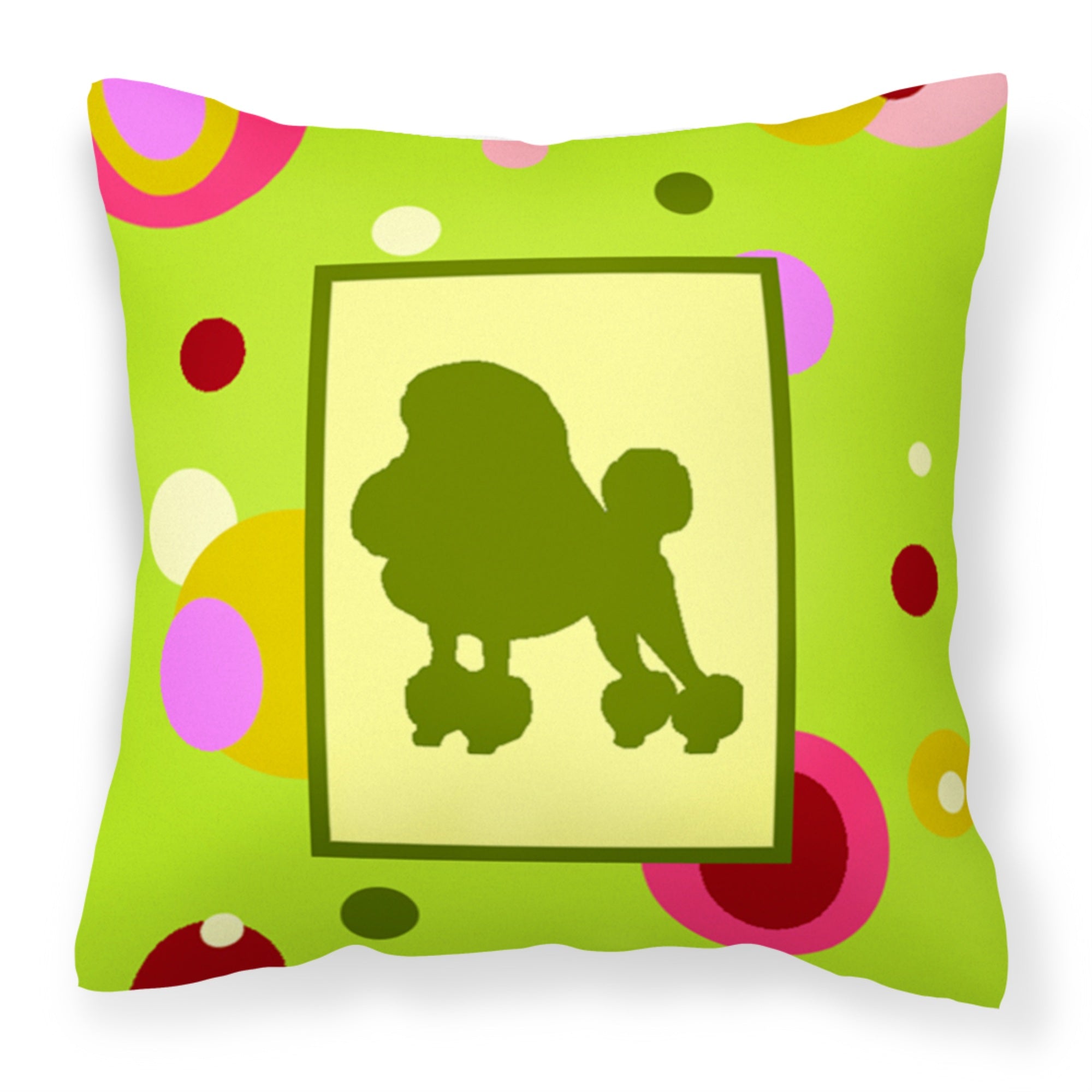 'Caroline'S Treasures Ck1106Pw1414 Poodle Decorative Canvas Fabric Pillow, Large, Multicolor'