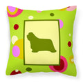 'Caroline'S Treasures Ck1112Pw1414 Bearded Collie Decorative Canvas Fabric Pillow, Large, Multicolor'