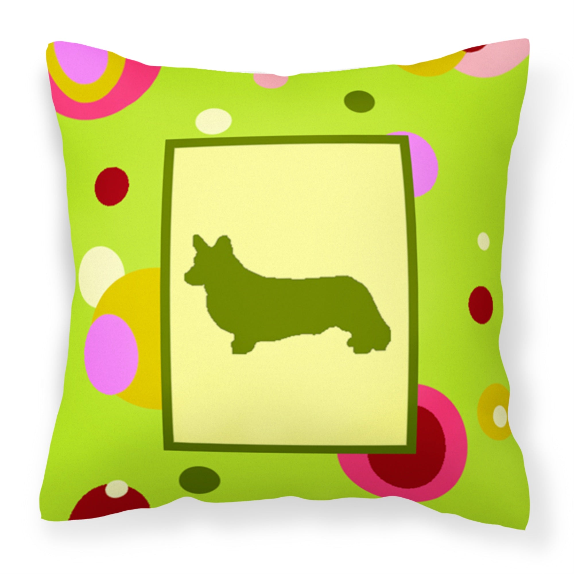 'Caroline'S Treasures Ck1130Pw1414 Corgi Decorative Canvas Fabric Pillow, Large, Multicolor'
