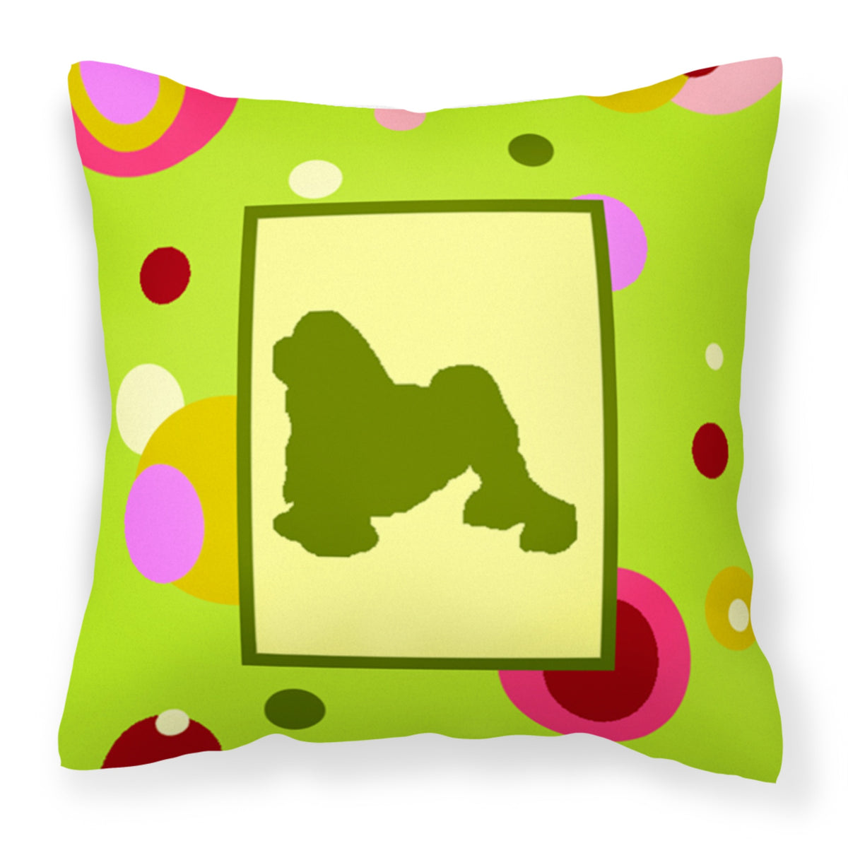 'Caroline'S Treasures Ck1140Pw1414 Lowchen Decorative Canvas Fabric Pillow, Large, Multicolor'
