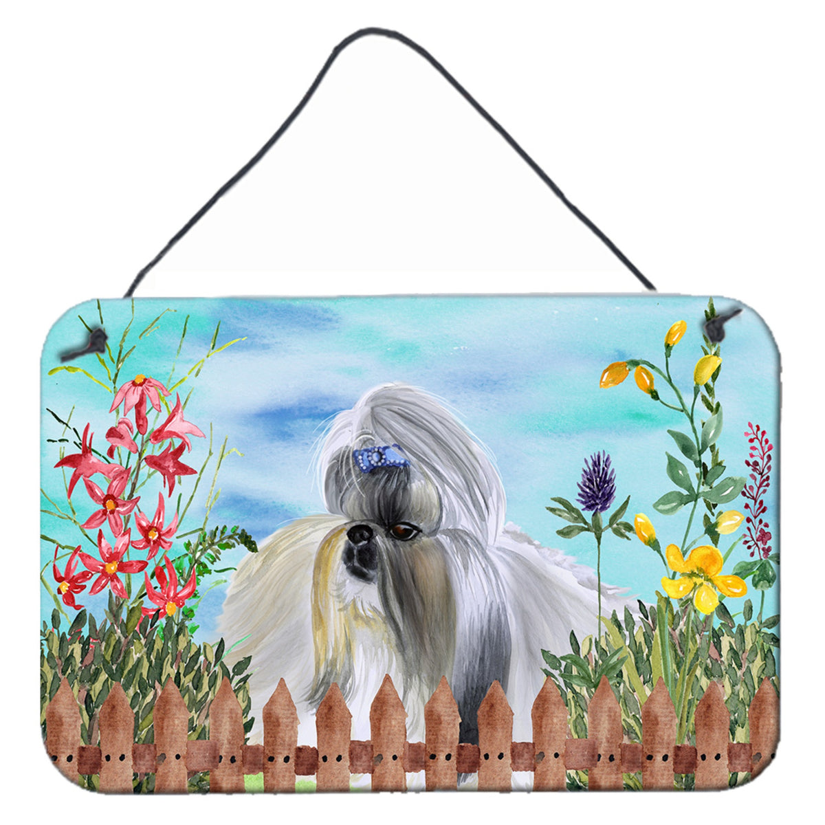 CarolineS Treasures Shih Tzu Spring Metal Print, 8 Inch  Inch  X 12 Inch  Inch , Multicolor
