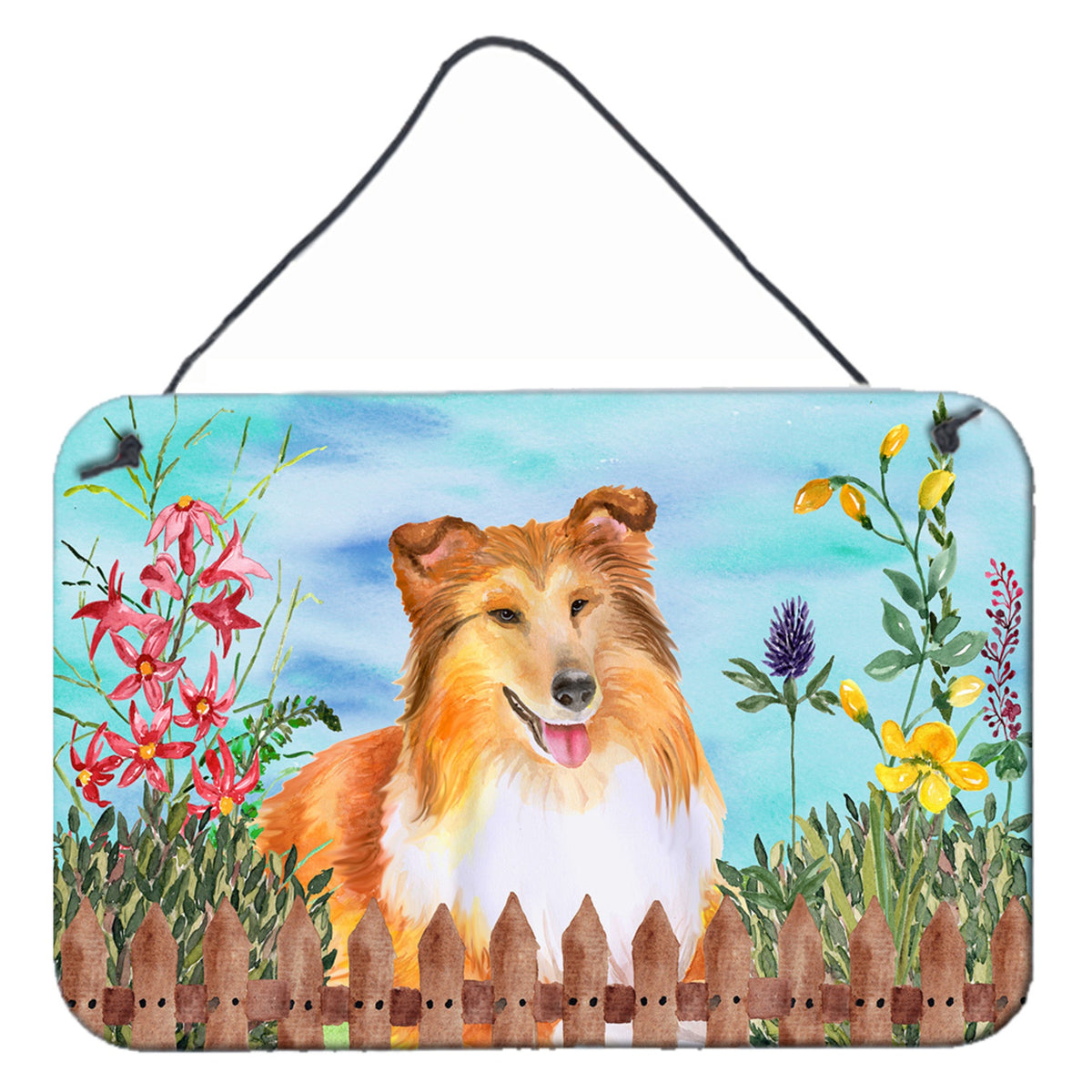 CarolineS Treasures Sheltie Spring Metal Print, 8 Inch  Inch  X 12 Inch  Inch , Multicolor