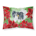 Inch CarolineS Treasures Papillon Poinsettias Printed, Polyester, 250 Thread Count, Envelope Closure Pillowcase, Standard, Multicol