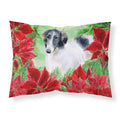 CarolineS Treasures Borzoi Poinsettias Pillowcase Standard Multicolor
