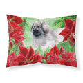Inch CarolineS Treasures Moscow Watchdog Poinsettias Printed, Polyester, 250 Thread Count, Envelope Closure Pillowcase, Standard, M