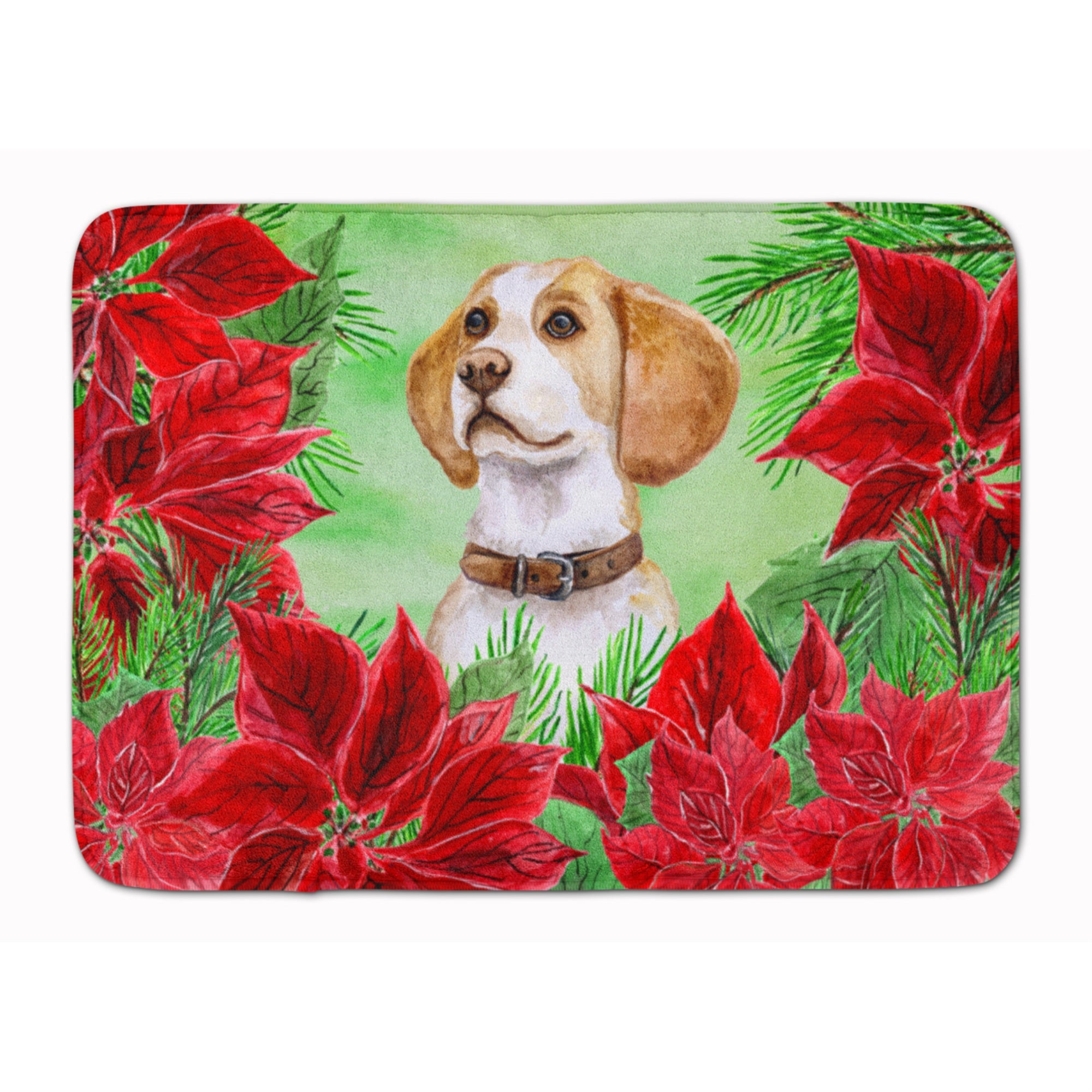 Carolines Treasures Beagle Poinsettias Floor Mat, 19 x 27, Multicolor