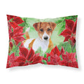 CarolineS Treasures Jack Russell Terrier Poinsettias Pillowcase, Standard, Multicolor