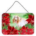 CarolineS Treasures Afghan Hound Poinsettias Metal Print, 8 Inch  Inch  X 12 Inch  Inch , Christmas Poinsettas