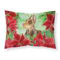 CarolineS Treasures Doberman Pinscher Poinsettias Pillowcase, Standard, Multicolor