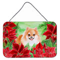 CarolineS Treasures Pomeranian #2 Poinsettias Metal Print, 8 Inch  Inch  X 12 Inch  Inch , Multicolor