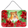 CarolineS Treasures Sheltie Poinsettias Metal Print, 8 Inch  Inch  X 12 Inch  Inch , Multicolor