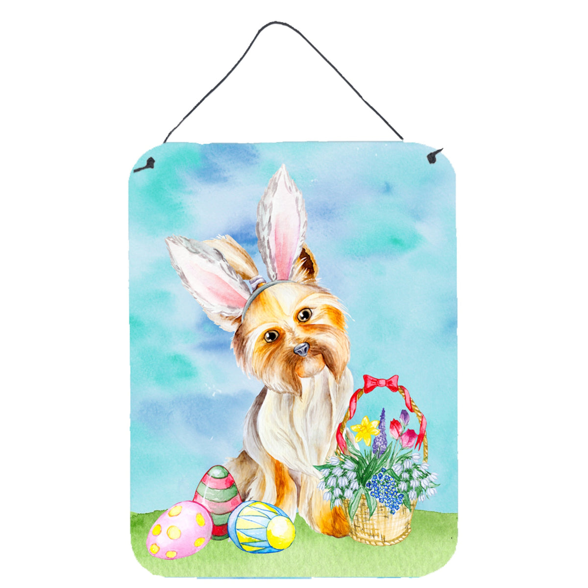 CarolineS Treasures Yorkie Easter Bunny Metal Print, 16 Inch  Inch  X 12 Inch  Inch , Multicolor